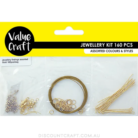 Jewellery Findings 160 Assorted Pack - Gold