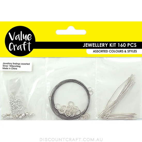 Jewellery Findings 160 Assorted Pack - Silver