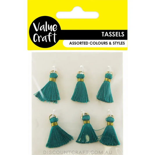 Tassels 2cm 6pk - Jade