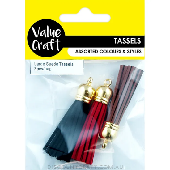 Suede Tassels 3pk - Assorted Colours