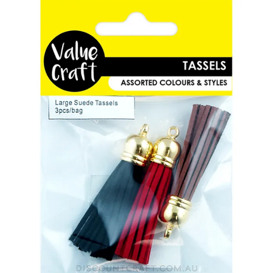 Suede Tassels 3pk - Assorted Colours