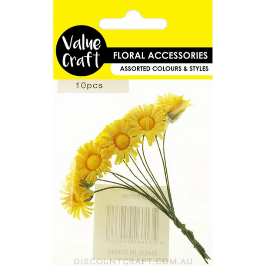 Daisy Flowers 10pk - Yellow