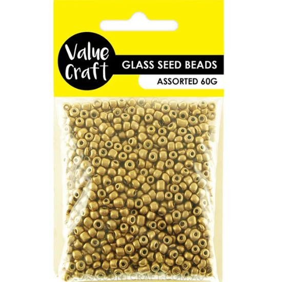 Seed Beads 3.6mm 60g - Metallic Gold