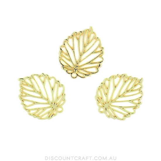 Gold Leaf 23mm Charms 6pk