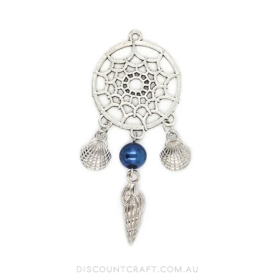 Dreamcatcher Shell Charm 1pk - Silver