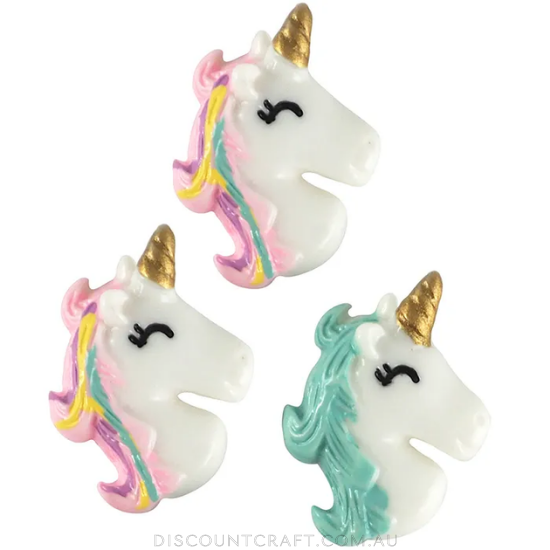 Resin Unicorn Embellishments 4pack