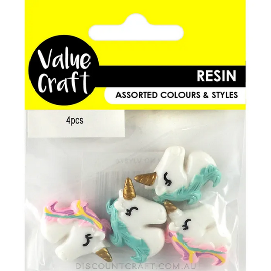 Resin Unicorn Embellishments 4pack