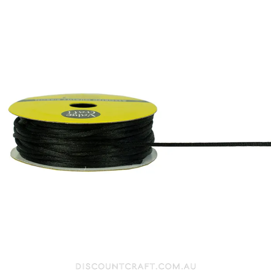 1mm Black Satin String, Satin Nylon Cord 1mm