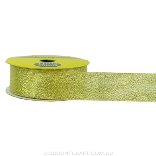 Nylon Taffeta Ribbon 25mm 3m - Metallic Gold