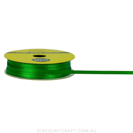 Satin Ribbon 3mm 15m - Emerald Green