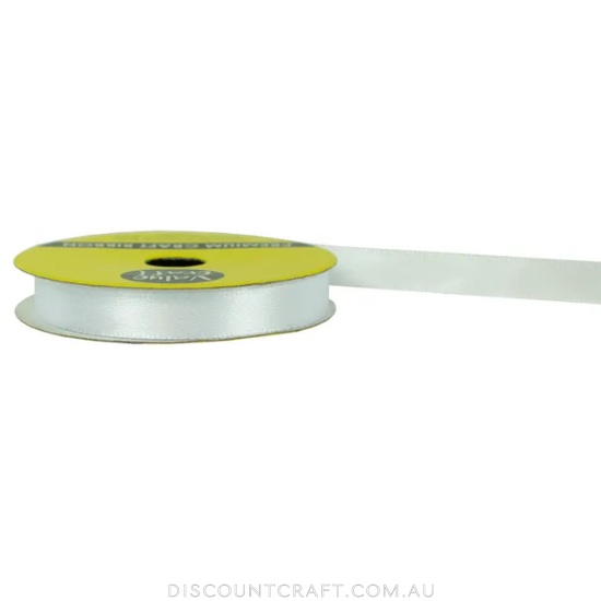 Satin Ribbon Double Face Tape, white color, available in Various Lengths,  10mm wide.