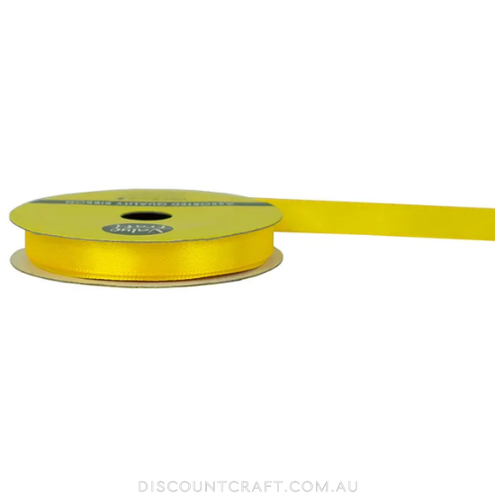 Polyester Satin Ribbon 10mm 10m - Bright Yellow