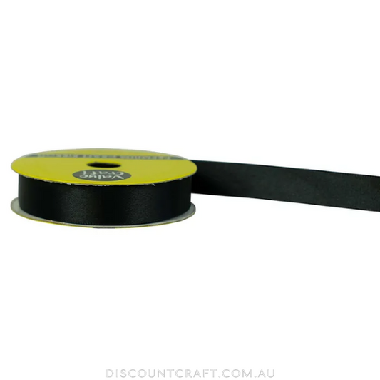 Polyester Satin Ribbon 15mm 6m- Black