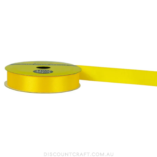 Polyester Satin Ribbon 15mm 6m- Bright Yellow