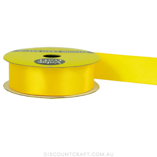 Polyester Satin Ribbon 22mm 3m - Bright Yellow