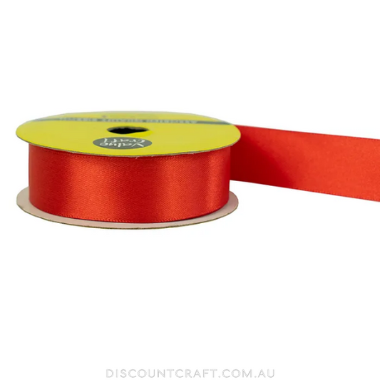 Polyester Satin Ribbon 22mm 3m - Flame Red