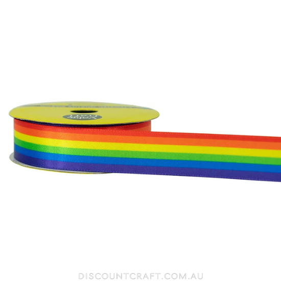 Polyester Satin Ribbon 22mm 3m - Rainbow