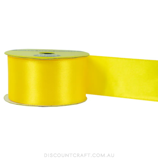 Polyester Satin Ribbon 38mm 3m - Bright Yellow - Discount Craft