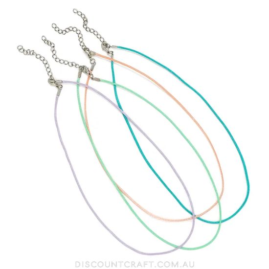 Necklace Cord 42cm - Pastel Colours 4pk