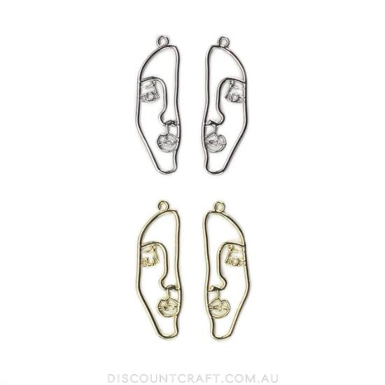 Abstract Face Charms 4pk