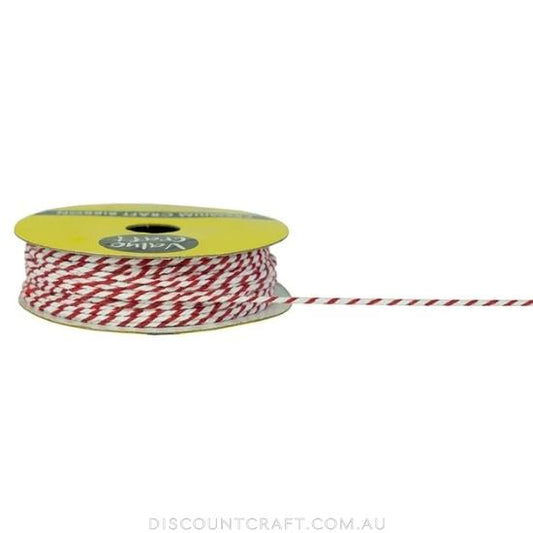 Red White Cotton Bakers Twine, 0.8mm