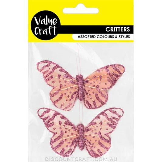 Craft Butterfly Pink 2pk