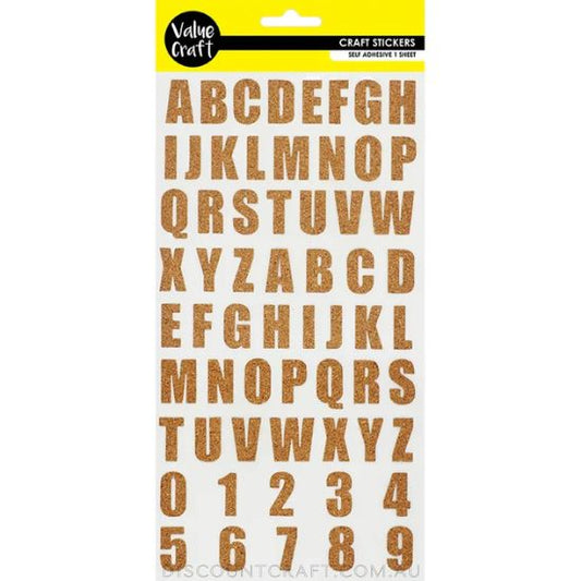 Cork Alphabet & Number Stickers - 1 Sheet