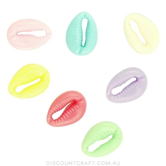 Cowrie Shell Beads - Pastel 60g
