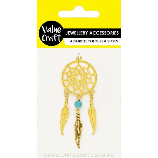 Dreamcatcher Charm Gold 1pk