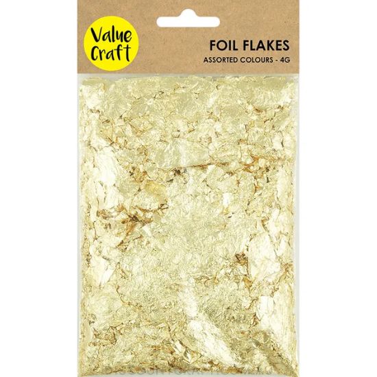 Metallic Foil Flakes 4g Gold Discount Craft
