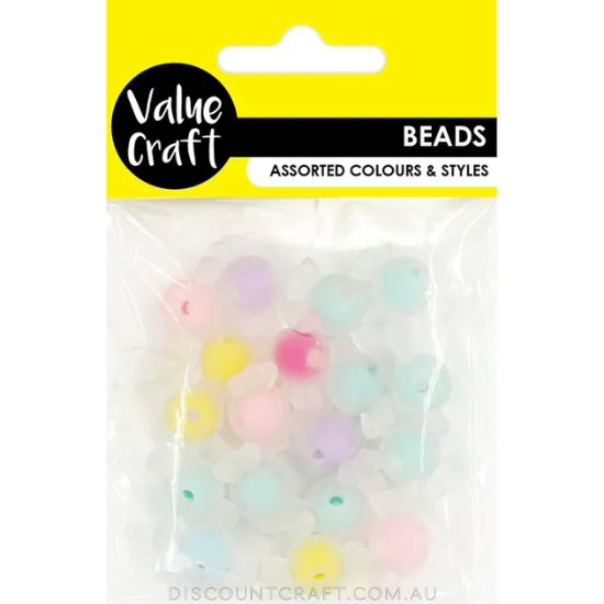 Frosted Pastel Beads - Lolly 18pk