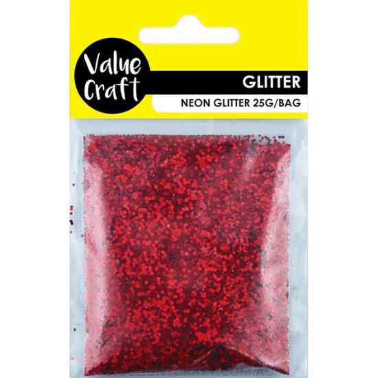 Craft Glitter in Bag 20g - Laser Red
