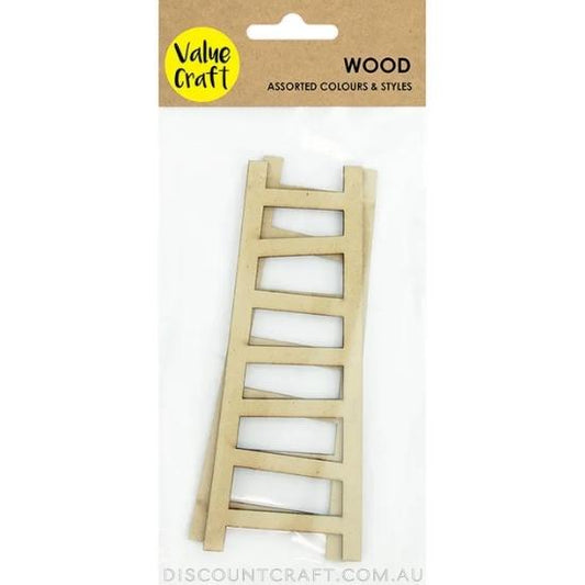 MDF Fairy Ladder 15cm Natural 2pk