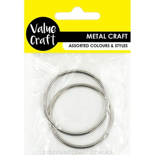 Metal Rings - Silver 50mm 2pk