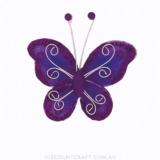 Craft Mini Butterfly 50mm 3pk - Lavender