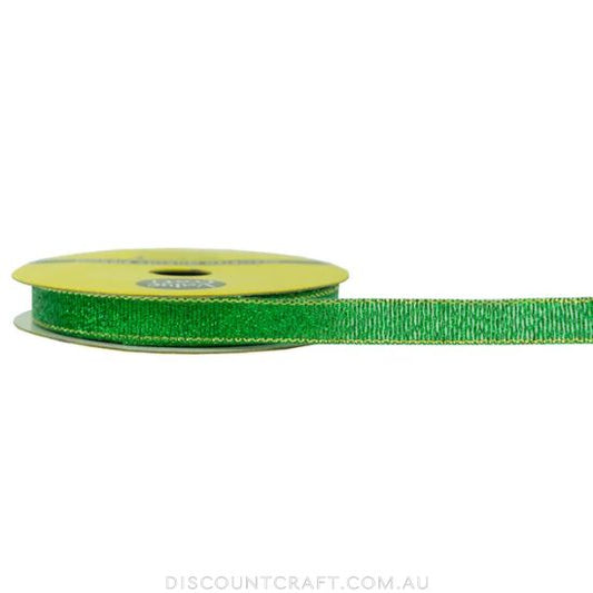 Nylon Taffeta Ribbon 10mm 5m - Metallic Green