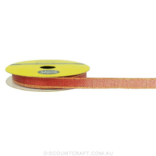 Nylon Taffeta Ribbon 10mm 5m - Metallic Red
