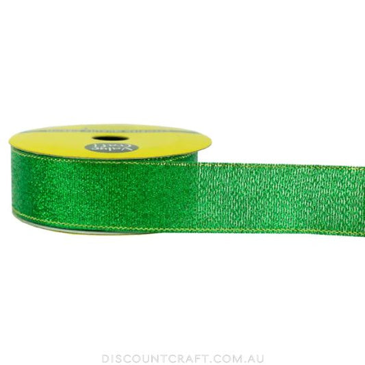 Nylon Taffeta Ribbon 25mm 3m - Metallic Green