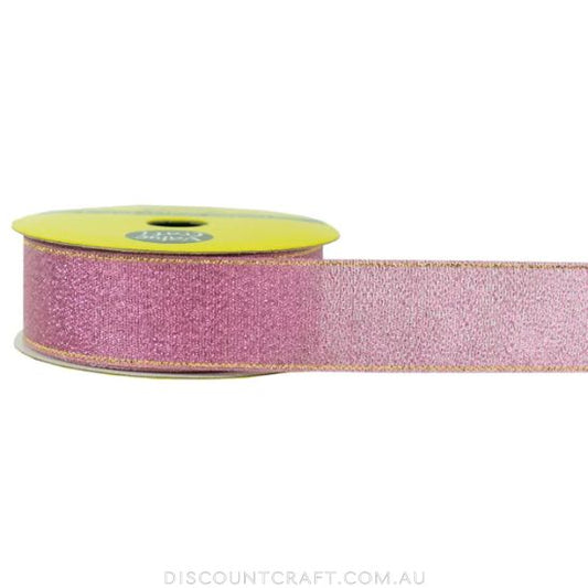Nylon Taffeta Ribbon 25mm 3m - Metallic Pink