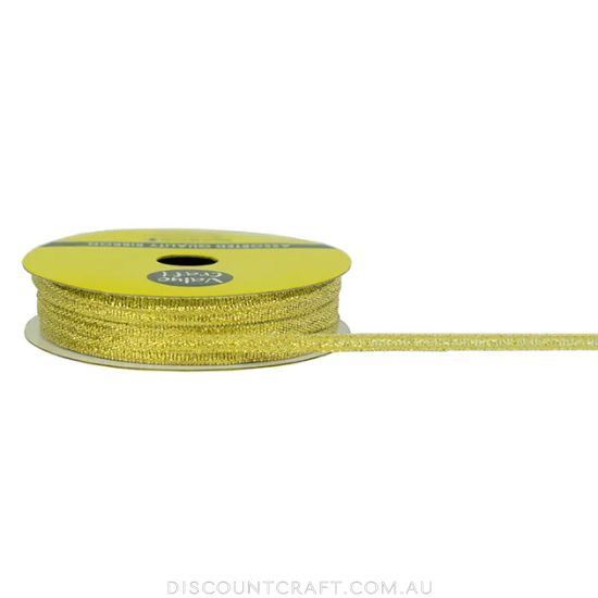 Nylon Taffeta Ribbon 3mm 11m- Metallic Gold