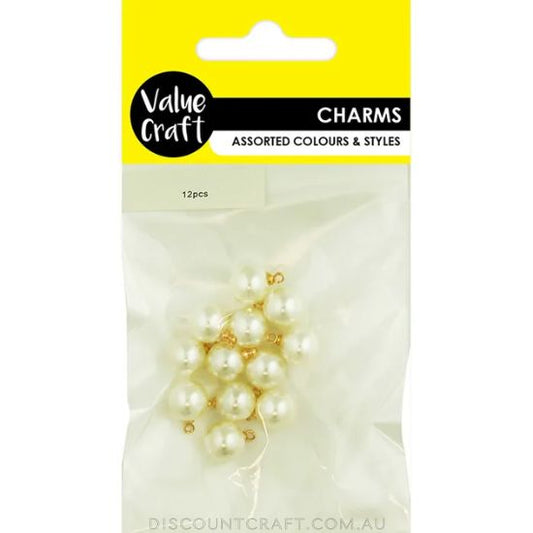 Ivory Pearl Charms 10mm 8pk