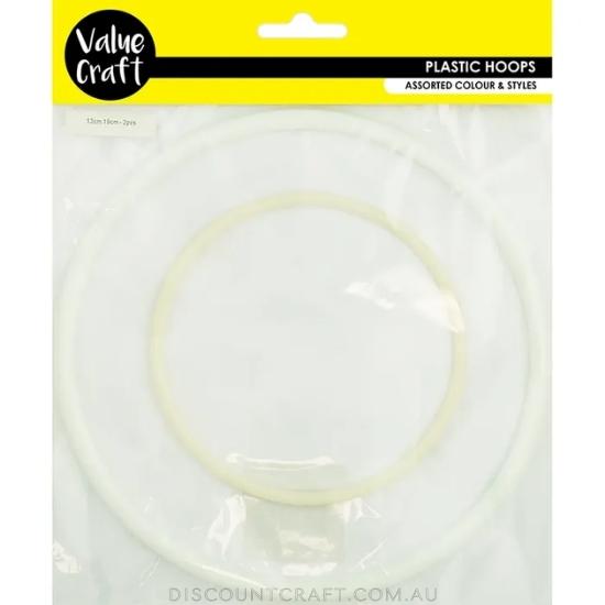 Plastic Hoops 13 & 19cm - White 2pk