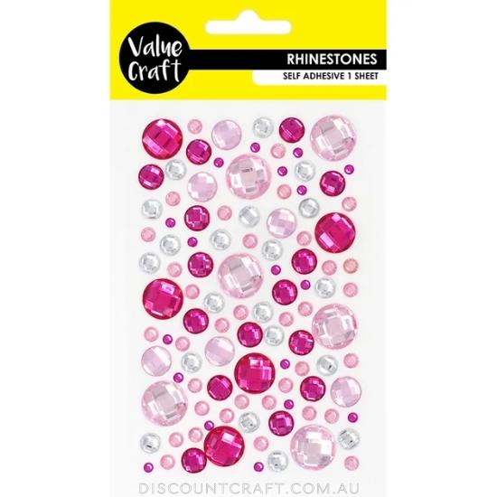 Rhinestone Sheet Bubbles - Pink & Silver 1 Sheet