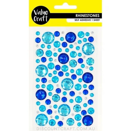 Rhinestone Sheet Bubbles - Blue & Silver 1 Sheet