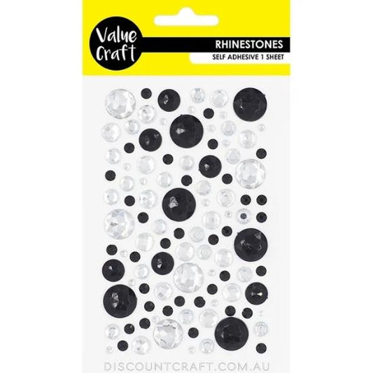 Rhinestone Sheet Bubbles - Black & Silver 1 Sheet