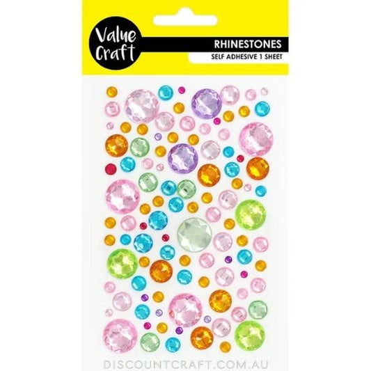 Rhinestone Sheet Bubbles - Multi Colours 1 Sheet