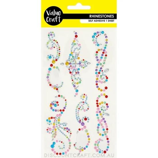 Rhinestone Flourish - Multi Colours 6pk