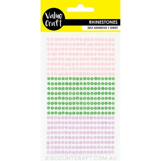 Rhinestone Pearls 3mm - Pastel 1 Sheet