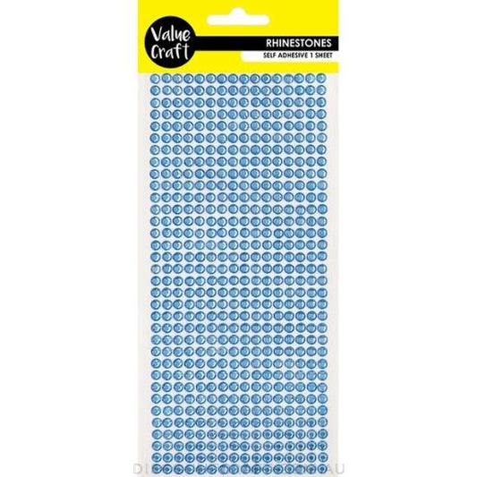 Rhinestone Sheet Self Adhesive 540pk - Blue