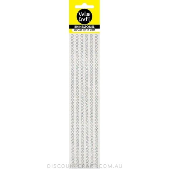 Rhinestone Strips 6mm - Crystal 1 Sheet